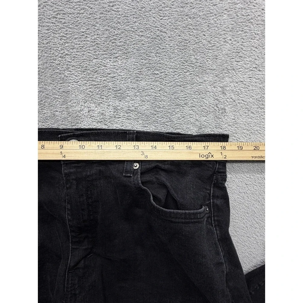 Levis 502 Jeans Mens Measured 37x30 Black Tapered Dark‎ Wash Denim Stretch